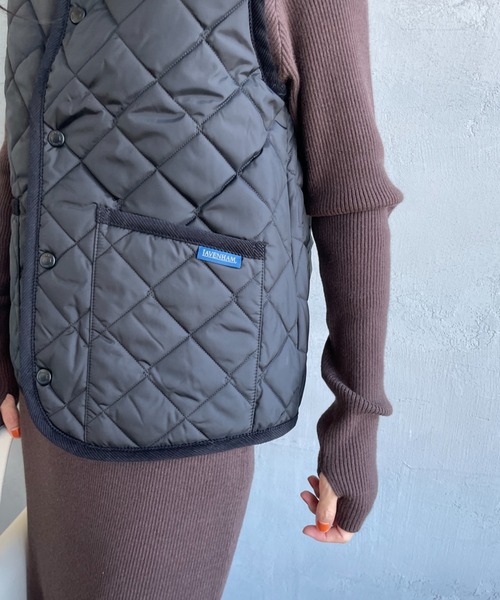 LAVENHAM（ラベンハム）の「[LAVENHAM/ラベンハム] COCOON THORNHAM WOMENS コクーン ソーンハム キルティングベスト（ベスト・レディース・ブラック/カーキ・8/10）」の16枚目の写真