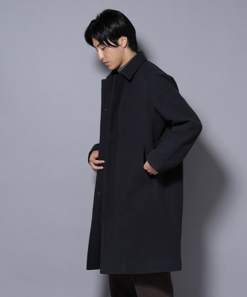 NANO universe（ナノユニバース）の「テックメルトンステンカラーコート（ステンカラーコート・メンズ・ブラック/ネイビー/チャコール・S/M/L）」の3枚目の写真