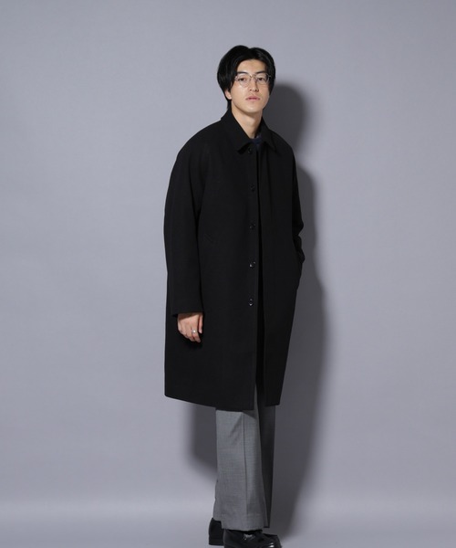 NANO universe（ナノユニバース）の「テックメルトンステンカラーコート（ステンカラーコート・メンズ・ブラック/ネイビー/チャコール・S/M/L）」の15枚目の写真