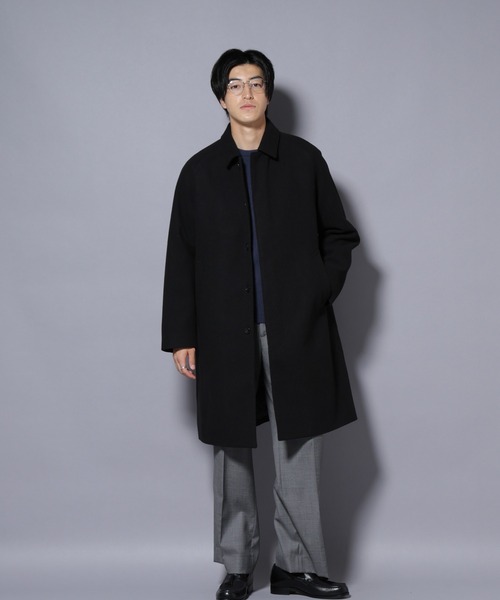 NANO universe（ナノユニバース）の「テックメルトンステンカラーコート（ステンカラーコート・メンズ・ブラック/ネイビー/チャコール・S/M/L）」の14枚目の写真
