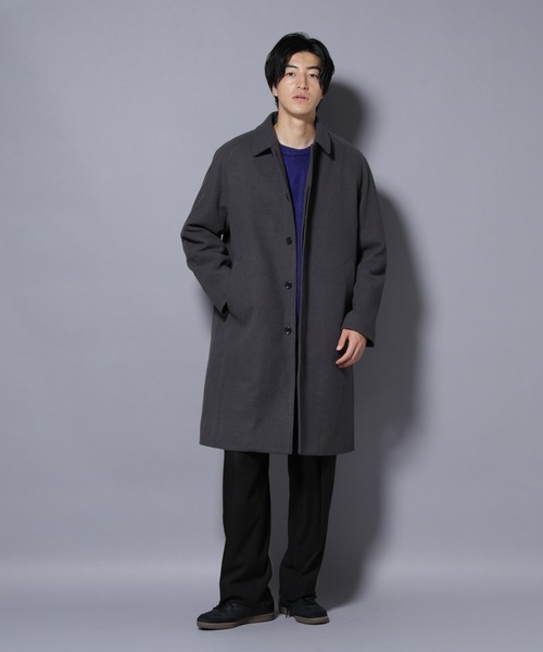 NANO universe（ナノユニバース）の「テックメルトンステンカラーコート（ステンカラーコート・メンズ・ブラック/ネイビー/チャコール・S/M/L）」の21枚目の写真