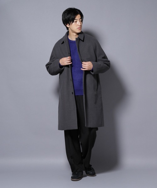 NANO universe（ナノユニバース）の「テックメルトンステンカラーコート（ステンカラーコート・メンズ・ブラック/ネイビー/チャコール・S/M/L）」の22枚目の写真