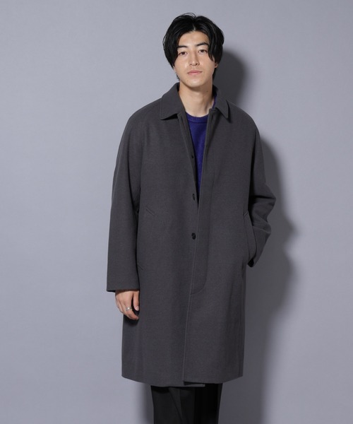 NANO universe（ナノユニバース）の「テックメルトンステンカラーコート（ステンカラーコート・メンズ・ブラック/ネイビー/チャコール・S/M/L）」の18枚目の写真