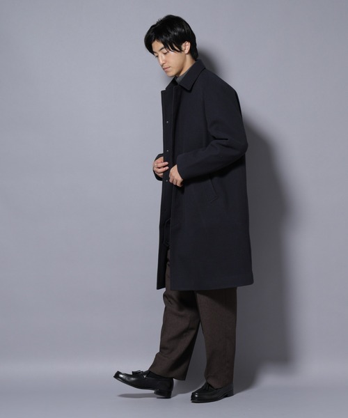 NANO universe（ナノユニバース）の「テックメルトンステンカラーコート（ステンカラーコート・メンズ・ブラック/ネイビー/チャコール・S/M/L）」の10枚目の写真