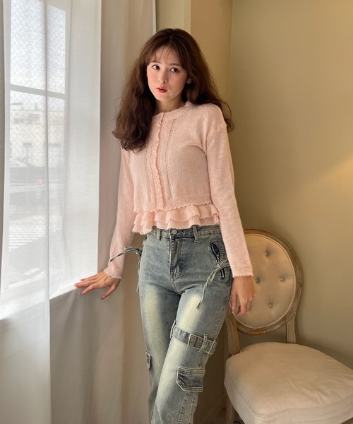 MORE self LOVE(モアセルフラブ)の「サイドベルトカーゴフレアデニム(デニムパンツ・レディース・ブルー・FREE)」の13枚目の写真