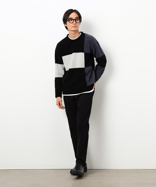 COMME CA ISM(コムサイズム)の「モール カラーブロッキングニット(ニット/セーター・メンズ・サックスブルー/ブラック・LARGE/MEDIUM)」の5枚目の写真