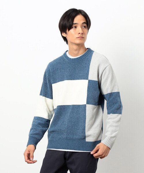 COMME CA ISM(コムサイズム)の「モール カラーブロッキングニット(ニット/セーター・メンズ・サックスブルー/ブラック・LARGE/MEDIUM)」の11枚目の写真