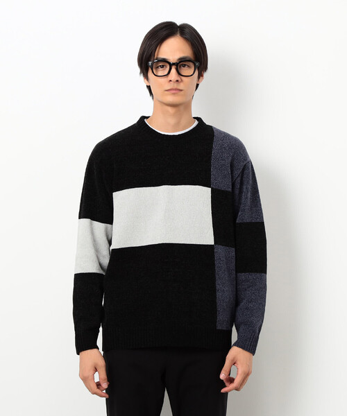 COMME CA ISM(コムサイズム)の「モール カラーブロッキングニット(ニット/セーター・メンズ・サックスブルー/ブラック・LARGE/MEDIUM)」の13枚目の写真