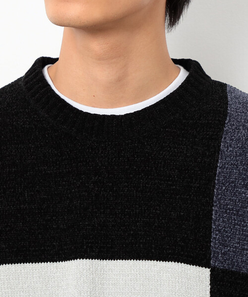 COMME CA ISM(コムサイズム)の「モール カラーブロッキングニット(ニット/セーター・メンズ・サックスブルー/ブラック・LARGE/MEDIUM)」の16枚目の写真