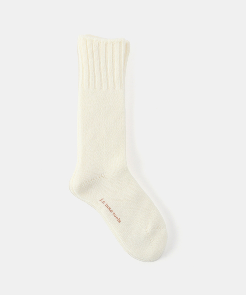 JOURNAL STANDARD LUXE（ジャーナルスタンダード　ラックス）の「バルキーWOOL SOCKS（ソックス/靴下・レディース・チャコールグレー/ピンク/ブルー/ホワイト×ホワイト/ワイン・FREE）」の2枚目の写真