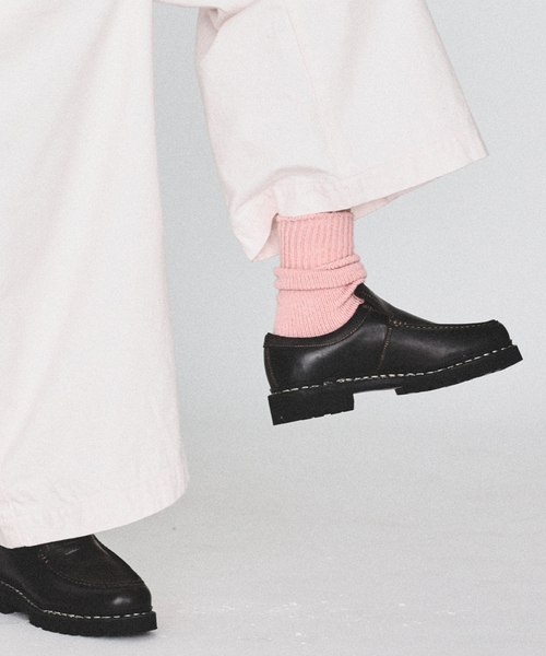 JOURNAL STANDARD LUXE（ジャーナルスタンダード　ラックス）の「バルキーWOOL SOCKS（ソックス/靴下・レディース・チャコールグレー/ピンク/ブルー/ホワイト×ホワイト/ワイン・FREE）」の4枚目の写真