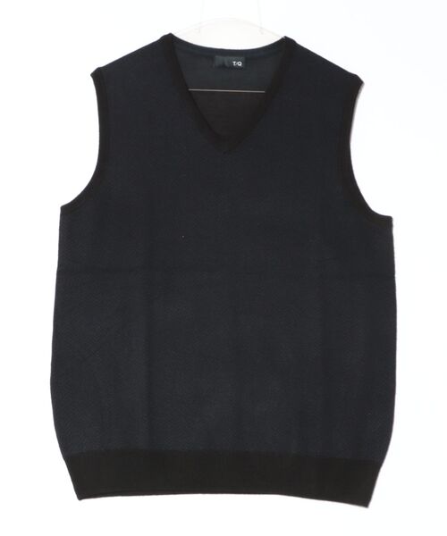 TAKA-Q（タカキュー）の「【ウォッシャブル ウール混】タカキュー ヘリンボン柄 プルオーバーベスト（ベスト・メンズ・グレー系その他2/ネイビー・MEDIUM/X-LARGE/LARGE）」の20枚目の写真