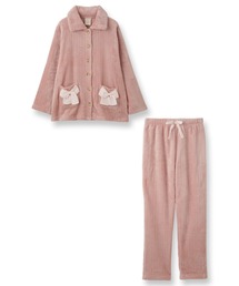 fran de lingerie | もこもこ パジャマ ルームウェア レディース 冬 あったか モコモコ リボン 着る毛布「メモリーフリース」(ルームウェア/パジャマ)