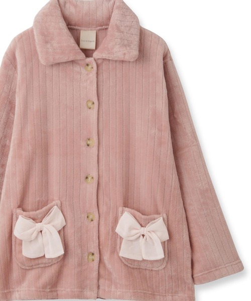 fran de lingerie（フランデランジェリー）の「もこもこ パジャマ ルームウェア レディース 冬 あったか モコモコ リボン 着る毛布「メモリーフリース」（ルームウェア/パジャマ・レディース・ホワイト系その他/ダークグレー/ピンク系その他2・M-L）」の18枚目の写真