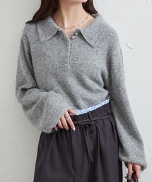 mystic（ミスティック）の「【ふわもち素材！長袖となり登場！】襟付きロングスリーブニット（ニット/セーター）」