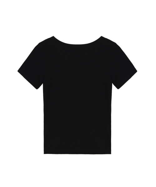 NICK&NICOLE（ニックアンドニコール）の「LABEL SLIM HALF TOP_BLACK（Tシャツ/カットソー・レディース・その他・FREE）」の5枚目の写真