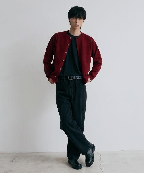 NODU（ノードユー）の「シングルラインラウンドカーディガン[バーガンディ]（カーディガン/ボレロ・メンズ・その他・MEDIUM/LARGE）」の5枚目の写真