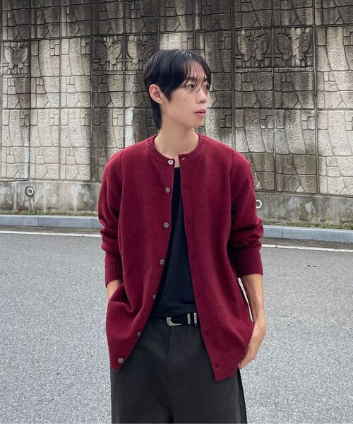 NODU（ノードユー）の「シングルラインラウンドカーディガン[バーガンディ]（カーディガン/ボレロ・メンズ・その他・MEDIUM/LARGE）」の14枚目の写真