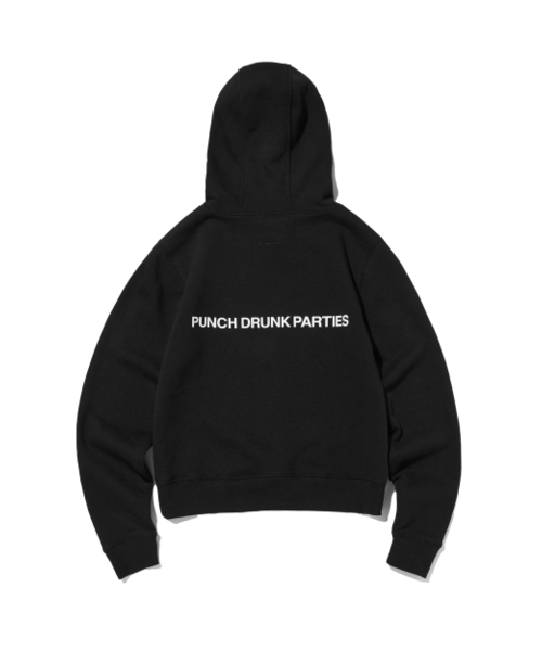 PUNCH DRUNK PARTIES（パンチドランクパーティーズ）の「Circle Logo Slim Hoodie (BLACK)（パーカー・レディース・その他・1/2）」の3枚目の写真
