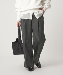 極美品♡グリーンレーベルリラクシング　ノーカラー　ワイドパンツ　ウエストリボン 極美品♡グリーンレーベルリラクシングノーカラーワイドパンツウエスト