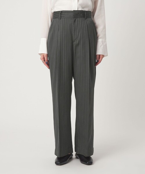 green label relaxing（グリーンレーベルリラクシング）の「フィブリル ワイド パンツ（スラックス・レディース・グレー系/オフホワイト/ブラック・38/36）」の12枚目の写真