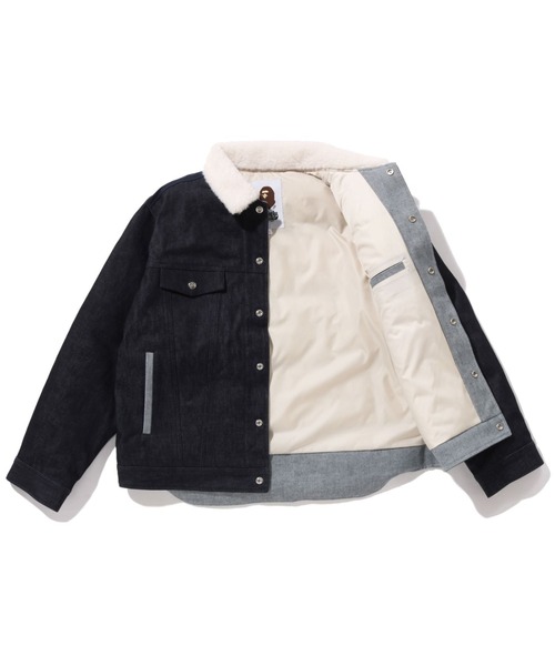 A BATHING APE（アベイシングエイプ）の「DOWN WIDE DENIM JACKET（デニムジャケット・メンズ・ブラック/インディゴブルー・MEDIUM/X-LARGE/LARGE）」の4枚目の写真