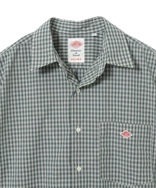 BEAMS（ビームス）の「【別注】DANTON / ショートスリーブシャツ（シャツ/ブラウス・メンズ・ホワイト/グリーン・SMALL/MEDIUM/LARGE/X-LARGE）」の4枚目の写真