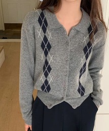 ONEP STAR | アーガイル柄カーディガン(カーディガン/ボレロ)