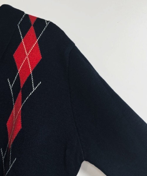 ONEP STAR（ワンピスター）の「アーガイル柄カーディガン（カーディガン/ボレロ・レディース・ネイビー/グレー・FREE）」の14枚目の写真