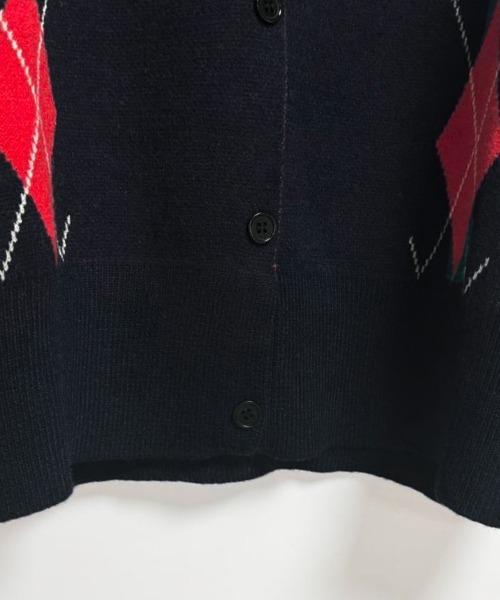 ONEP STAR（ワンピスター）の「アーガイル柄カーディガン（カーディガン/ボレロ・レディース・ネイビー/グレー・FREE）」の16枚目の写真