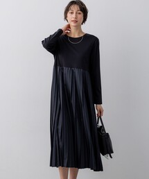 ニットセットアップ プリーツコンビ ワンピース