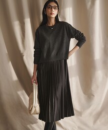 ニットセットアップ プリーツコンビ ワンピース