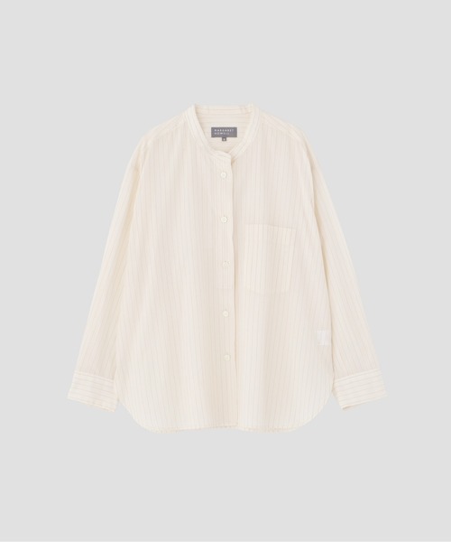 MARGARET HOWELL（マーガレットハウエル）の「SIMPLE STRIPE COTTON SHIRT（シャツ/ブラウス・レディース・ホワイト/ブルー系その他2・2/1）」の10枚目の写真