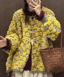 カーディガン/ボレロ（イエロー/黄色系・花柄・ボタニカル柄