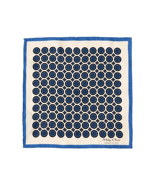 BEAMS F(ビームスエフ)の「Holliday & Brown / シルク 小紋柄 チーフ(ハンカチ/ハンドタオル・メンズ・ブルー/ワイン・ONE SIZE)」の2枚目の写真