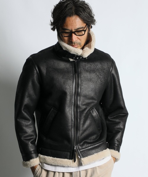 セール】FAKE MOUTON B-3 FLIGHT JACKET：フェイクムートン B3