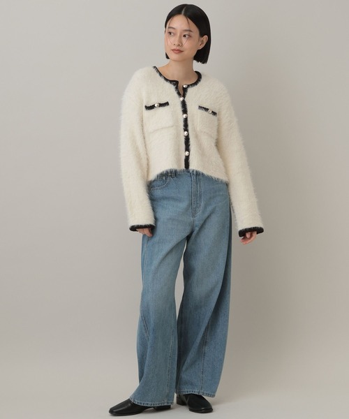 A part by（アパートバイ）の「アルパカファーハイショクカーディガン（カーディガン/ボレロ・レディース・オフホワイト/ブラック/グレー系その他3・FREE）」の4枚目の写真