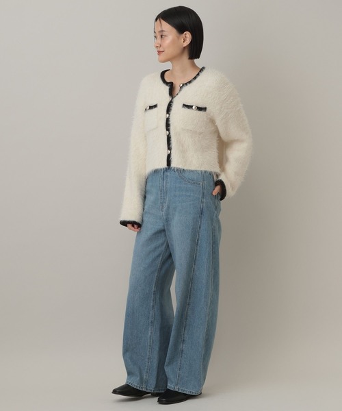 A part by（アパートバイ）の「アルパカファーハイショクカーディガン（カーディガン/ボレロ・レディース・オフホワイト/ブラック/グレー系その他3・FREE）」の5枚目の写真