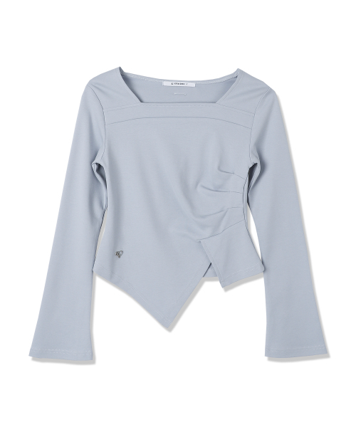 Vivacious（ビバシャス）の「Elegant Side Tuck T-shirt - 3COL（Tシャツ/カットソー・レディース・ホワイト/ブラック/スカイブルー・SMALL/MEDIUM）」の7枚目の写真
