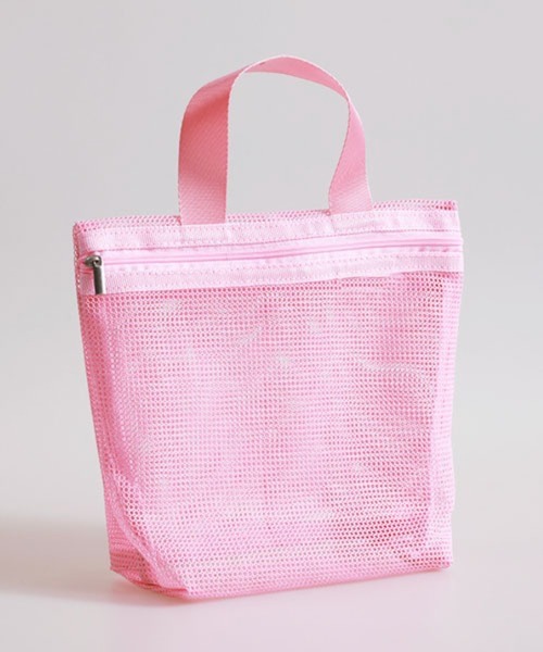 Pochi Pouch(ポチポーチ)の「Pochi Pouch/トラベル シースルー メッシュ ジップ スパバッグ(エコバッグ/サブバッグ・レディース・ネイビー/オフホワイト/ピンク・FREE)」の3枚目の写真
