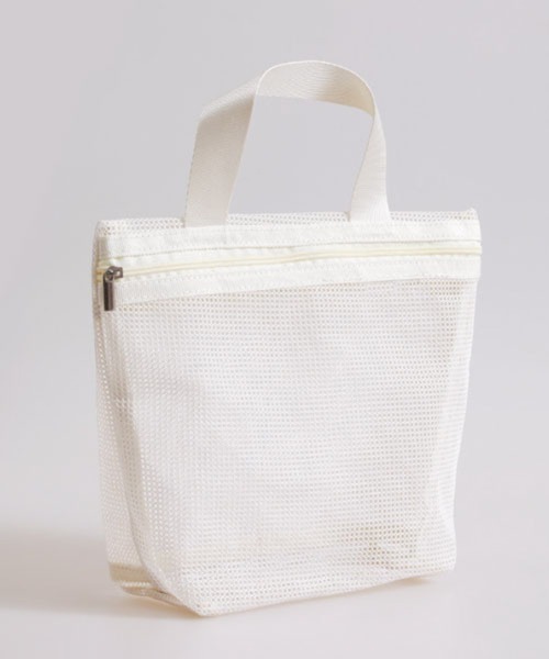 Pochi Pouch(ポチポーチ)の「Pochi Pouch/トラベル シースルー メッシュ ジップ スパバッグ(エコバッグ/サブバッグ・レディース・ネイビー/オフホワイト/ピンク・FREE)」の7枚目の写真