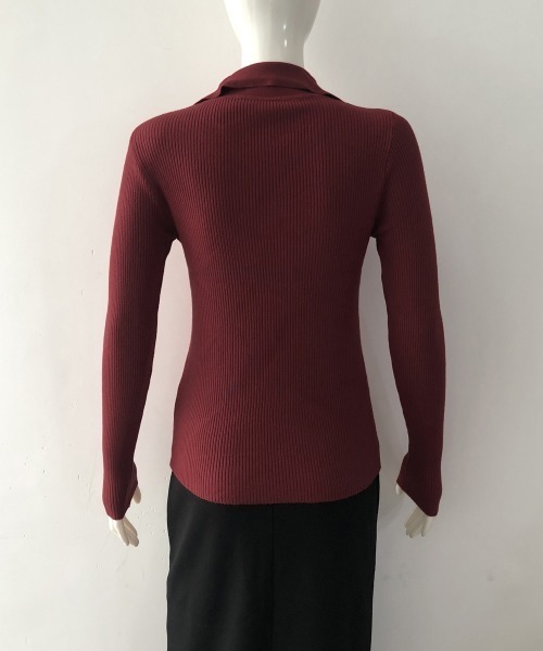 Miniministore(ミニミニストア)の「ポロニットトップス リブニット 韓国風(ニット/セーター・レディース・ワインレッド/アイボリー/ホワイト/ベージュ/ブラック・FREE)」の16枚目の写真