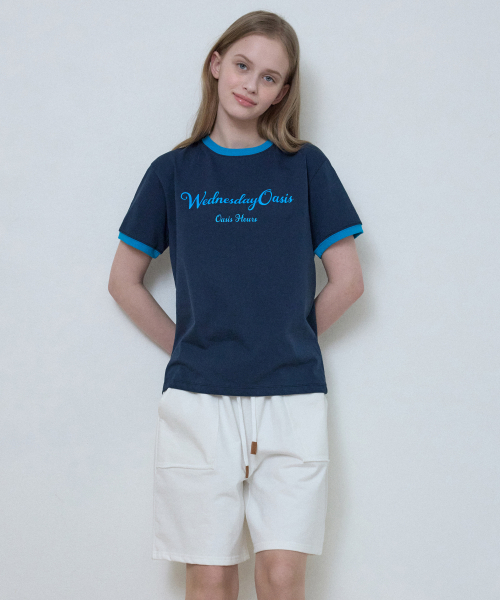 WEDNESDAYOASISFORWOMEN（ウェンズデー オアシス フォー ウーマン）の「W/オアシスロゴリンガーTシャツ_BLUE(W25-TP20)（Tシャツ/カットソー・レディース・ブルー・FREE）」の2枚目の写真