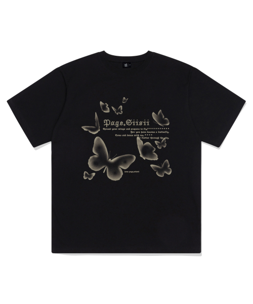 PAGESIISII（ページシシ）の「モザイクバタフライプリント半袖Tシャツブラック（Tシャツ/カットソー・レディース・その他・SMALL/MEDIUM/LARGE）」の2枚目の写真
