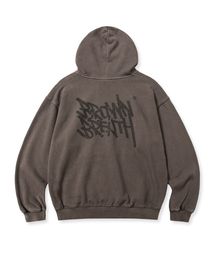 PIGMENT TAG HOODIE - BROWN