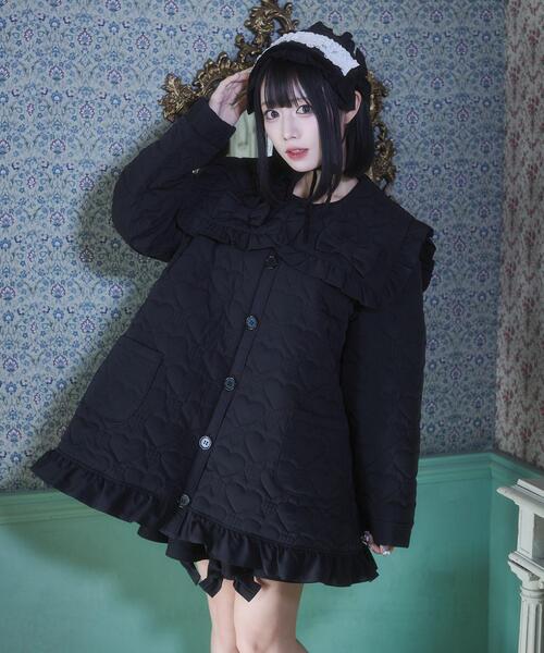 Whinny（ホワイニー）の「Whinny/oh!ラブラブキュンキュンアウター（ダウンジャケット/コート・レディース・ホワイト/サックスブルー/ブラック・FREE）」の2枚目の写真