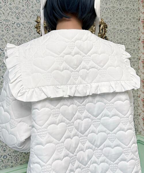 Whinny（ホワイニー）の「Whinny/oh!ラブラブキュンキュンアウター（ダウンジャケット/コート・レディース・ホワイト/サックスブルー/ブラック・FREE）」の8枚目の写真