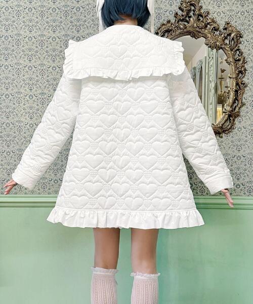 Whinny（ホワイニー）の「Whinny/oh!ラブラブキュンキュンアウター（ダウンジャケット/コート・レディース・ホワイト/サックスブルー/ブラック・FREE）」の12枚目の写真