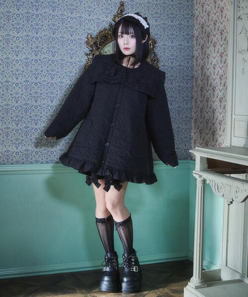 Whinny（ホワイニー）の「Whinny/oh!ラブラブキュンキュンアウター（ダウンジャケット/コート・レディース・ホワイト/サックスブルー/ブラック・FREE）」の13枚目の写真