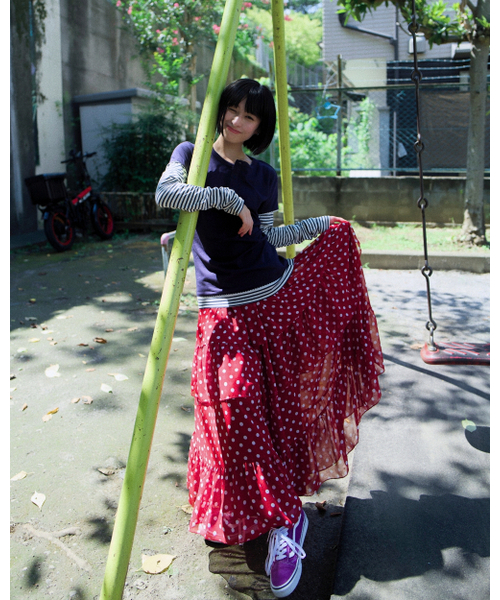 LO AXUAL(ロ・アクシュアル)の「DOT CHIFFON FLARE SKIRT_RED(スカート・レディース・その他・FREE)」の2枚目の写真